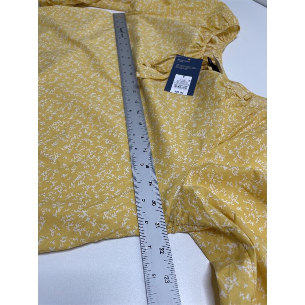 Universal Thread Blouse Yellow Floral Peasant Boho Cottage Long Sleeve Sz S NWT - Picture 9 of 10
